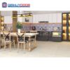 Nội thất nhà bếp chữ L kết hợp tủ rượu và quầy Bar
