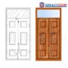 Cửa thép vân gỗ GHDCS2H11-OT-mau-vang