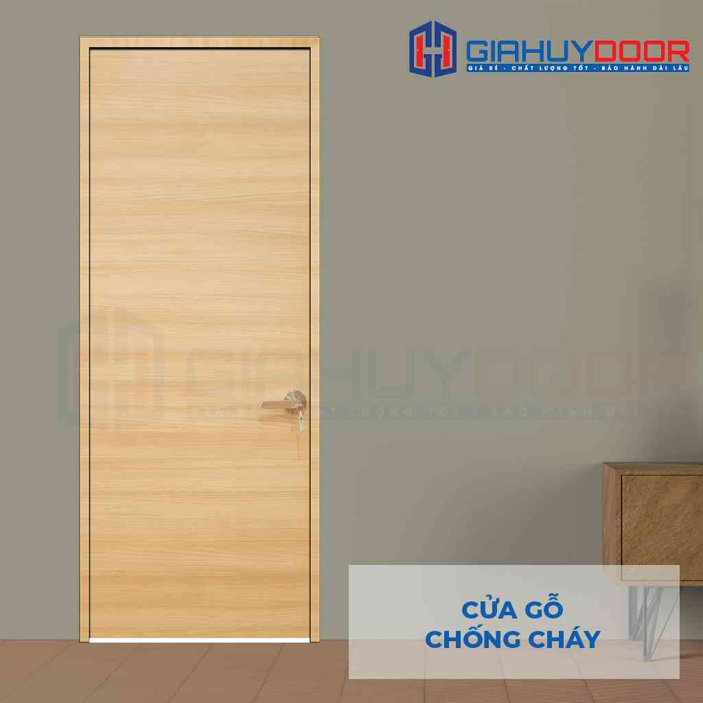 Cửa gỗ chống cháy GCC MDF Laminate van ngang