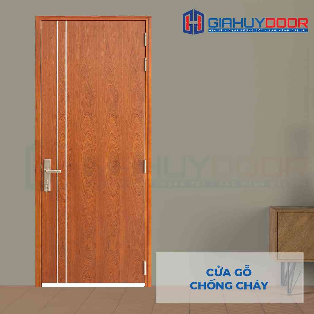 Cửa gỗ chống cháy GCC MDF Veneer P1R2 Xoan dao