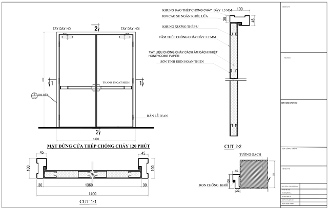 bản vẽ thiết kế cửa thép chống cháy 60 phút 0886.500.500