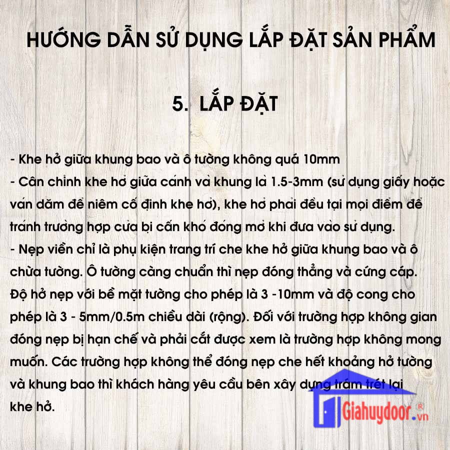 TIÊU CHUẨN KỸ THUẬT SẢN PHẨM CÔNG TY WIN QUY ĐỊNH BẢO HÀNH THƯƠNG HIỆU-GIA HUY DOOR