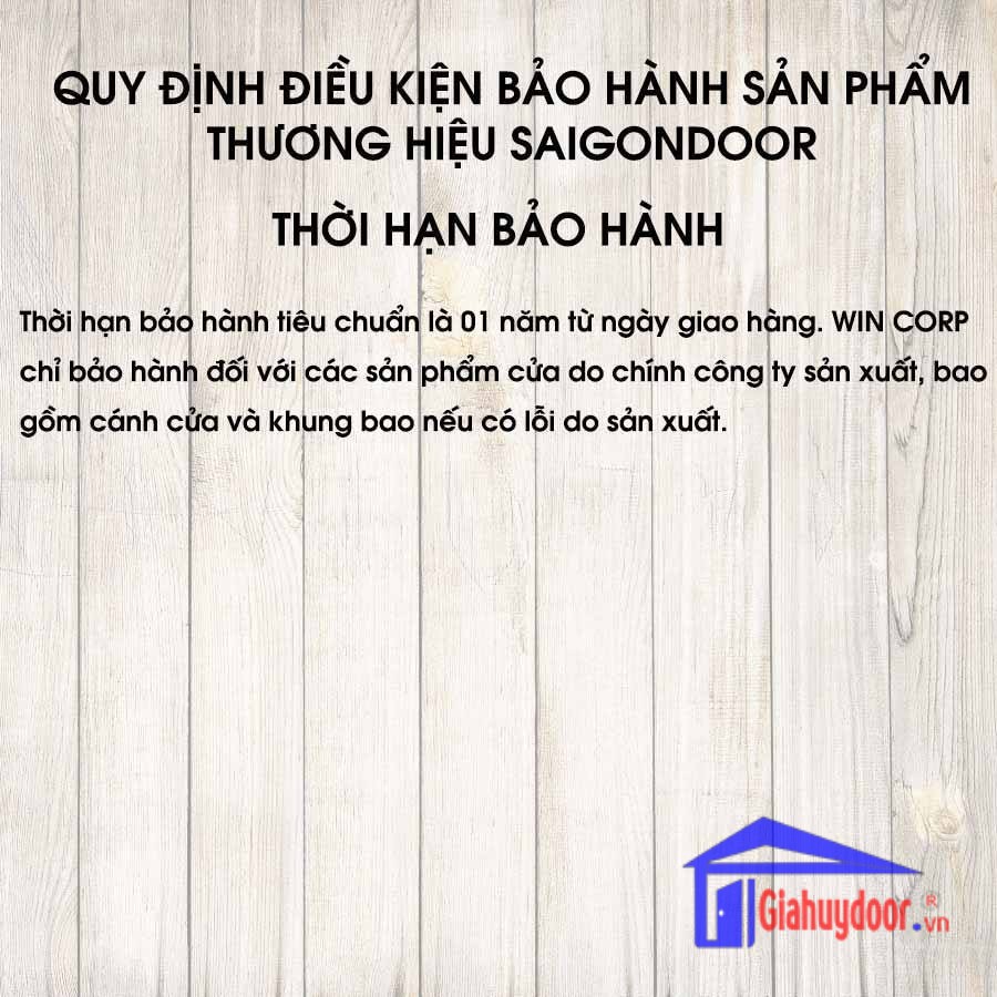 TIÊU CHUẨN KỸ THUẬT SẢN PHẨM CÔNG TY WIN QUY ĐỊNH BẢO HÀNH THƯƠNG HIỆU-GIA HUY DOOR
